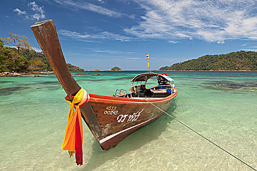 船,猴子,海滩,苏梅岛,岛屿,海洋,国家公园,泰国,亚洲