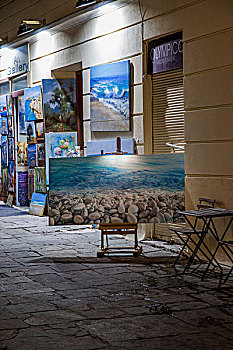 希腊雅典普拉卡老城区街头画廊