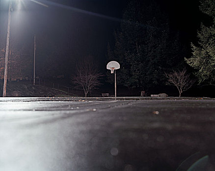 空,篮球场,夜晚