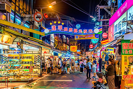 中國臺灣,臺中,逢甲,夜市
