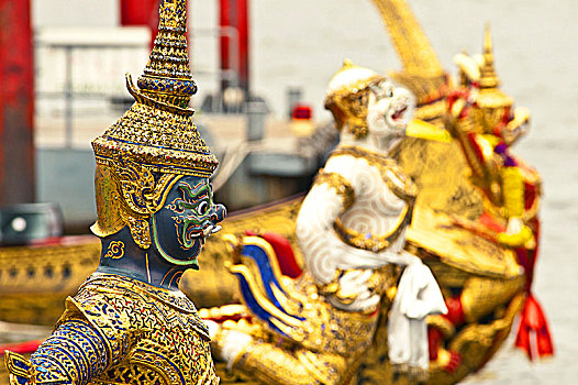船,船头雕饰,皇家,驳船,博物馆,泰国
