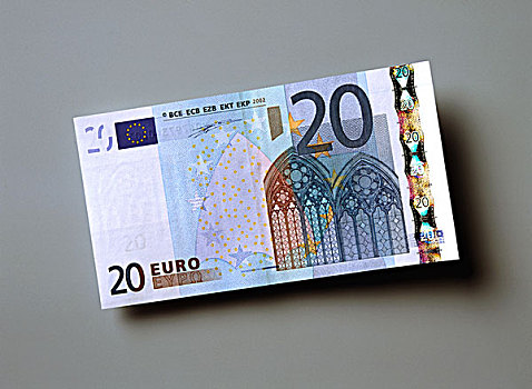 20欧元,欧洲货币,货币,灰色背景