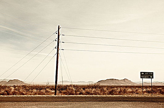 电线杆,路标,亚利桑那,美国