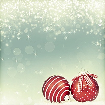 闪闪发光,圣诞节,背景,红色,彩球