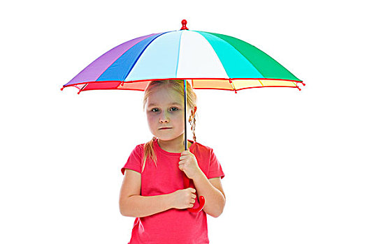 小女孩,伞