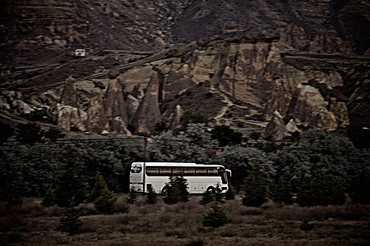 巴士,驾驶,山景,卡帕多西亚,土耳其