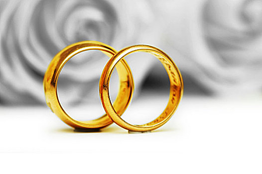 婚礼,概念,玫瑰,戒指