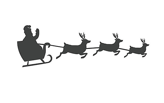 圣诞老人,雪撬,驯鹿,矢量,剪影,寒假,象征,圣诞节,新年,庆贺,季节,广告,贺卡,设计,隔绝,白色背景,背景