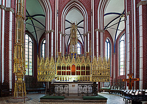 内景,主祭台,大教堂,梅克伦堡前波莫瑞州,德国,欧洲