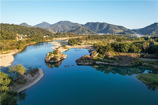 浙江,楠溪江,朝霞,日出,自然风光,风景,航拍