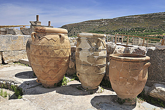 陶瓷,宫殿,克诺索斯,靠近,伊拉克利翁,克里特岛,希腊