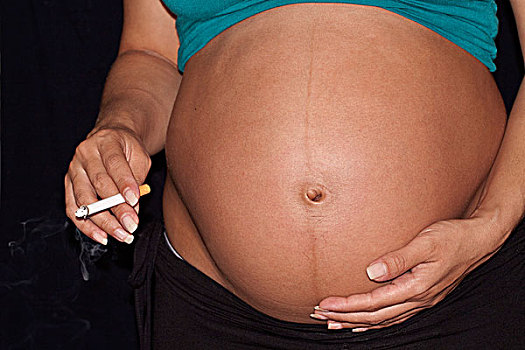 怀孕,女人,吸烟,香烟