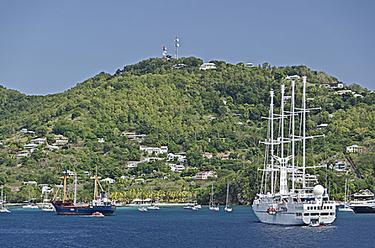 加勒比,格林纳丁斯群岛,湾,帆船