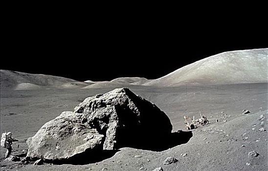 宇航员,站立,靠近,月亮,阿波罗17号