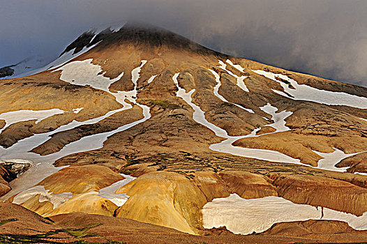 积雪,山