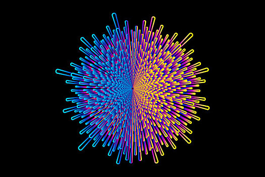 彩色线构图放射状抽象图案背景