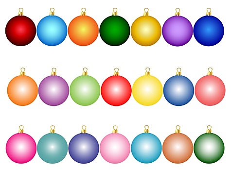 彩色,圣诞节,彩球