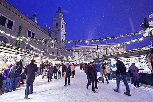 圣诞市场,老城,萨尔茨堡,奥地利