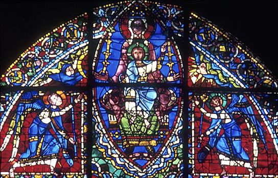 耶稣,围绕,天使,12世纪,艺术家