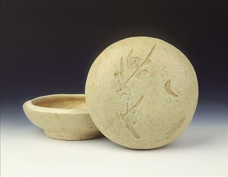 盒子,新月,樱桃属,元朝,瓷器,14世纪,艺术家,未知