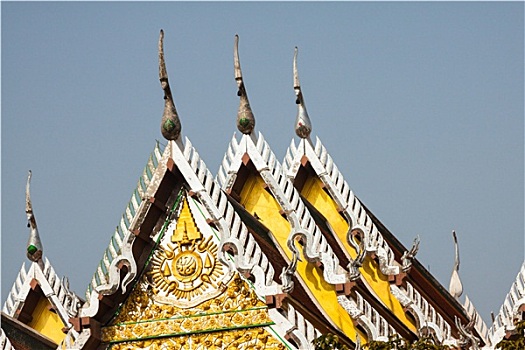 上面,局部,传统,泰国,风格,建筑