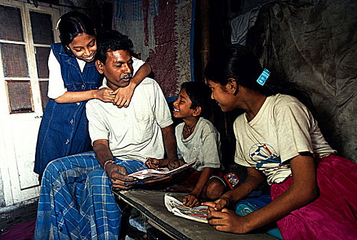 孩子,人力车,工作间,租赁,生活方式,加尔各答,印度