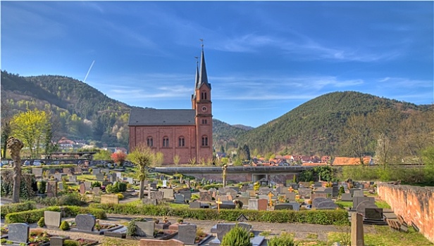 墓地,教堂,法尔茨,德国