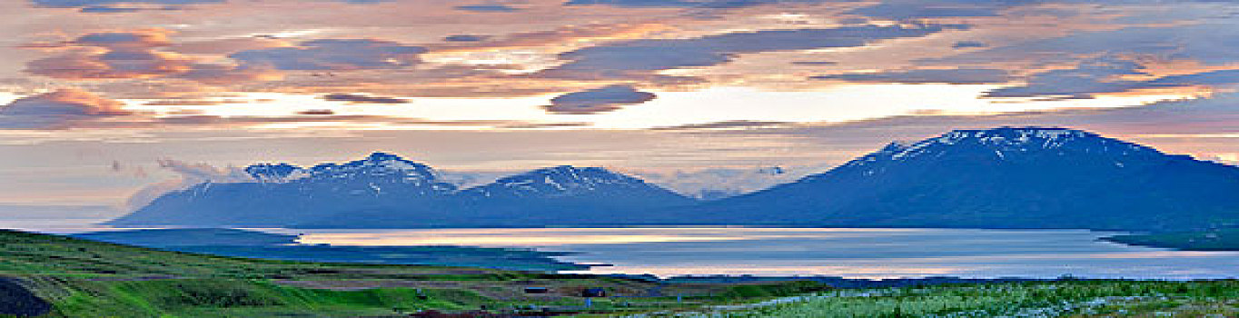 风景,峡湾,阿库雷里,冰岛,欧洲