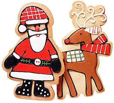 圣诞节,圣诞老人,驯鹿,饼干,抠像