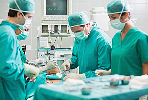 风景,外科,团队,操作,病人,手术室