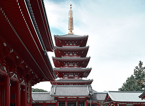 日本浅草寺的古建筑