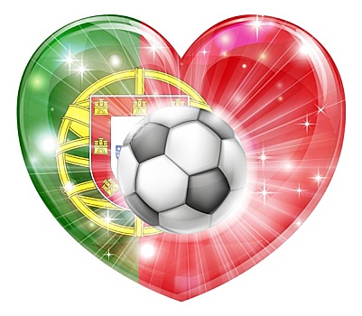 葡萄牙,足球,心形,旗帜
