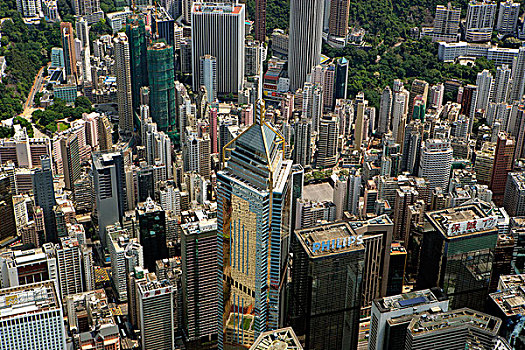 航拍,远眺,湾仔,香港