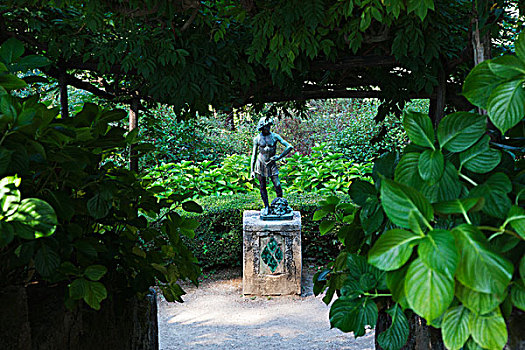雕塑,花园,阿马尔菲,坎帕尼亚区,意大利