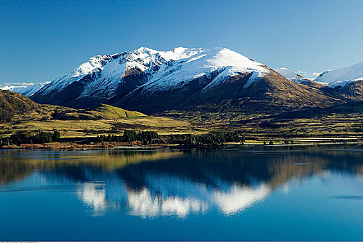 山,上方,瓦卡蒂普湖,皇后镇,南岛,新西兰