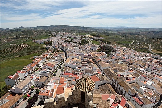 风景,俯视,城镇,奥维拉,安达卢西亚,西班牙