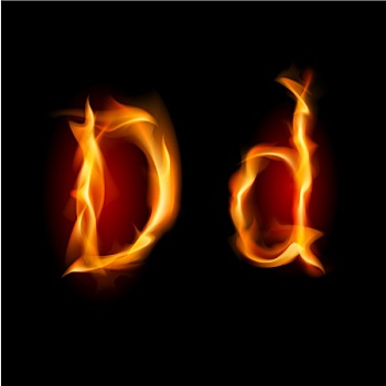 火,字体,字母d