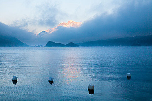 浮漂,湖,恩加丁,瑞士