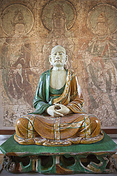 雕塑,罗汉,佛教,圣徒,省,大英博物馆,伦敦,英格兰