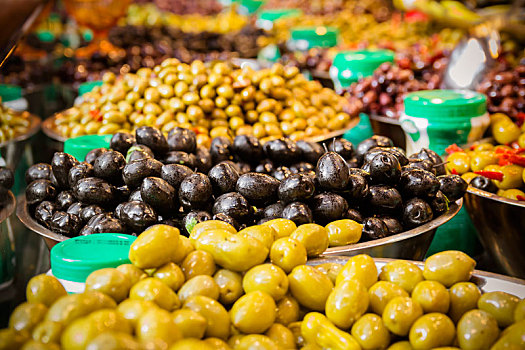橄榄,市场货摊,品种