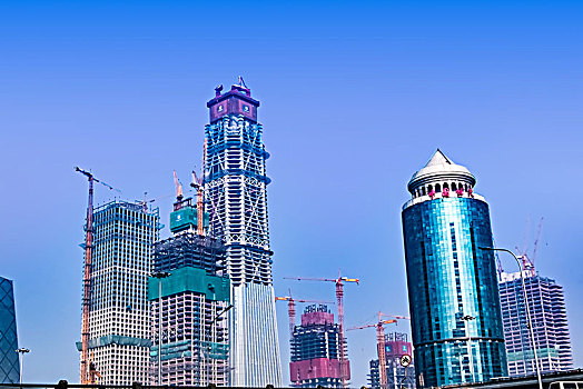 北京市国贸cbd商圈中心建筑景观