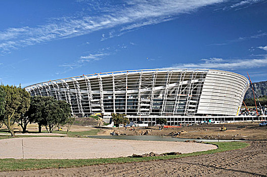 2010年世界杯,绿色,体育场,球,建筑,场所,开普敦,南非,非洲