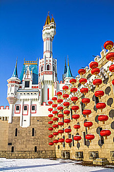 意式台地园,世界公园,北京,世界风光,梦幻城堡,微缩景观,冬日雪景,欧式园林
