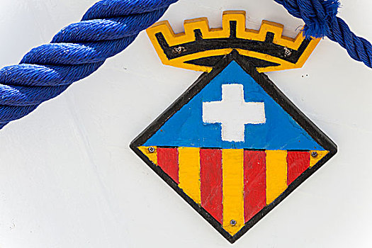 城镇,盾徽,船首,白色,渔船,加泰罗尼亚,塔拉戈纳省,区域,西班牙