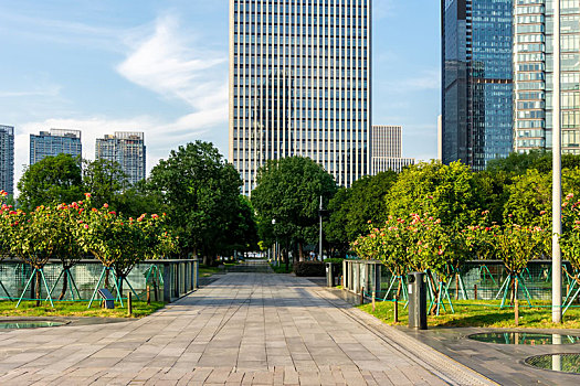 杭州西湖风光和现代建筑景观