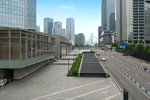 公路和现代城市建筑,金融中心