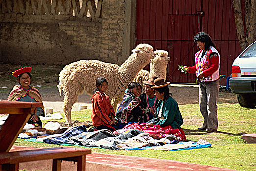 女性,销售,工艺品,途中,库斯科地区,秘鲁