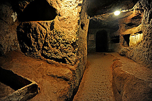 走廊,地下墓穴,罗马,拉齐奥,意大利,欧洲