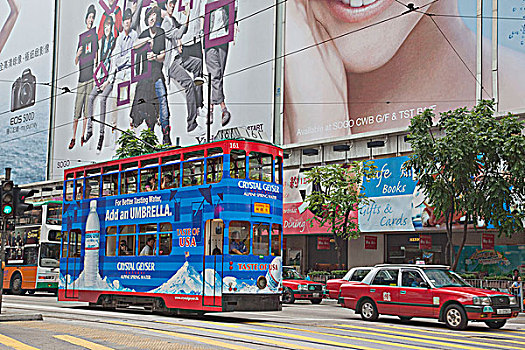 有轨电车,身体,广告,铜锣湾,香港