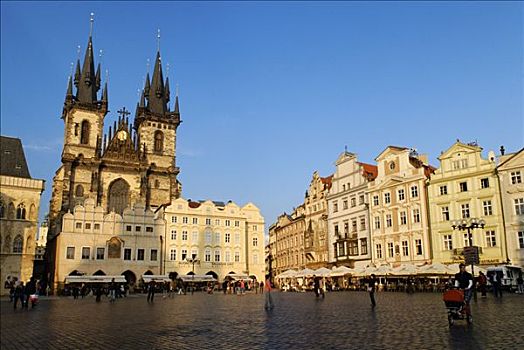老城广场,泰恩教堂,世界遗产,布拉格,捷克共和国,欧洲